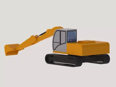 Excavator Mining R994 Simplified Low-poly 3D model