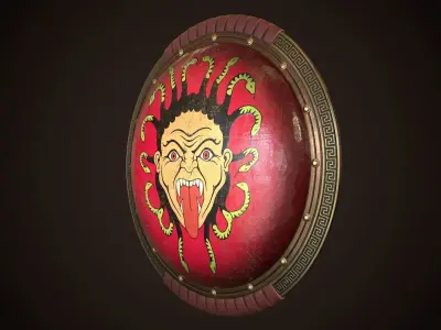Hoplite Shield Gorgon Low-poly 3D model
