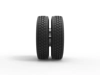 Rear custom wheel of semi truck Version 4 Scale 1 to 25 3D print model
