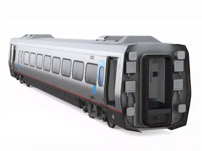 Acela Express Passenger Coach Rigged 3D model
