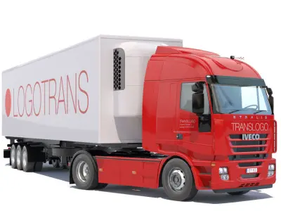 IVECO Stralis with Refrigerated Trailer 3D model