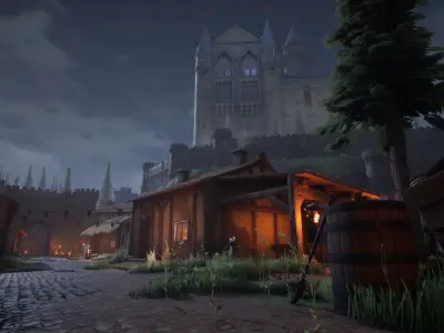 Sighiskor Village - Castle Modular Props Low-poly 3D model