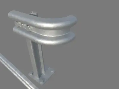 Highway road fence Low-poly 3D model