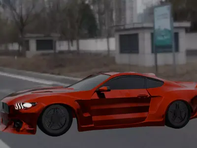 Ford Mustang S550 Low-poly 3D model