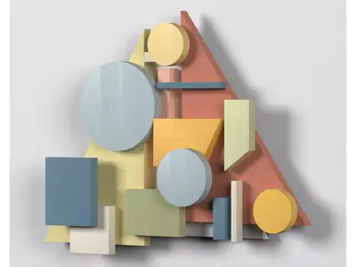 Wall Colored shapes Decoration - 60x40 - Collection - Part 10 3D model