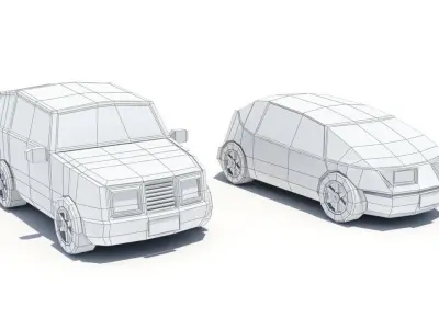 Lowpoly city cars Free low-poly 3D model