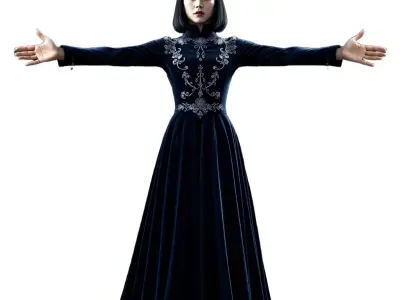 Elegant Blue Dress model pack Low-poly 3D model