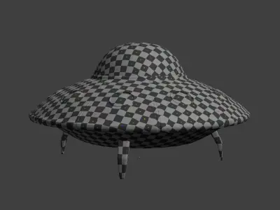 Cartoon  Flying Saucer - UFO - Alien Fantasy Vehicle Low-poly 3D model
