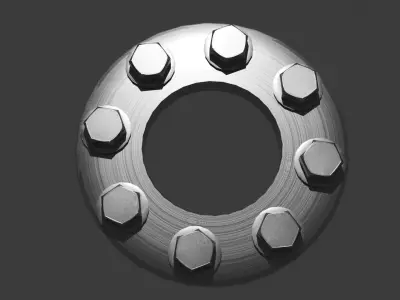 Flange flat Low-poly 3D model
