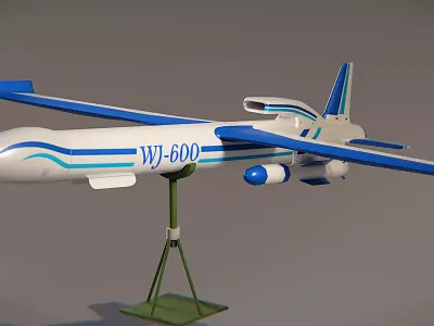CASIC WJ-600 - Chinas Jet Powered UCAV - The SKYHAWK Low-poly 3D model