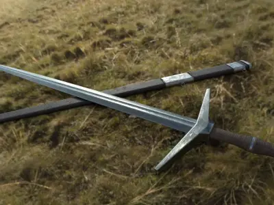 Medieval Sword Low-poly 3D model 10