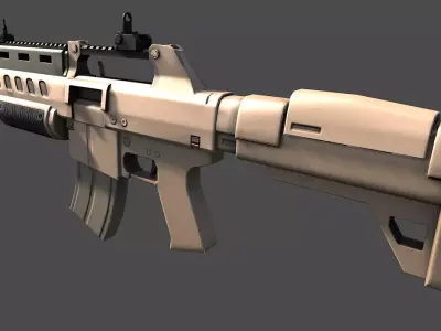 Assault Rifle Sci-Fi Low-poly 3D model