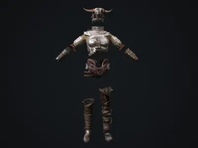 Female set 2 armor Low-poly 3D model
