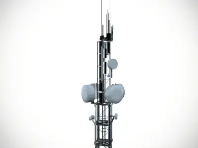 Cell Tower Low-poly 3D model
