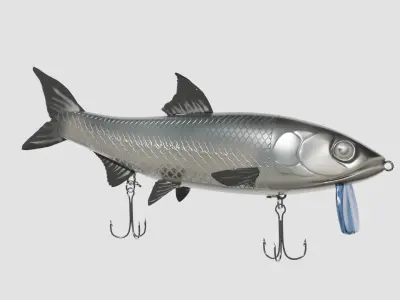 Detailed Fishing Rod Lure Low-poly 3D model