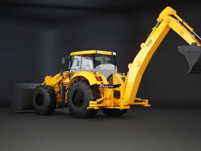 Generic Large Backhoe Loader 3D model