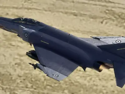 F4 Phantom2 with Cockpit - 4 different Changeble textures-Rigged Low-poly 3D model