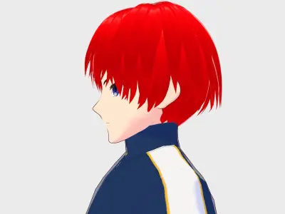 Fitness Man Anime Character Low-poly 3D model
