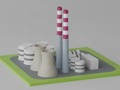 Cartoon Power Plant 3D model