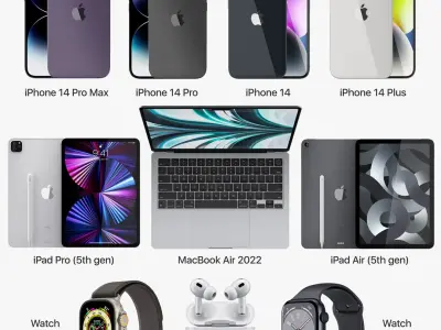 Apple Electronics Collection 2022 v2 iphone 14 pro 3D model