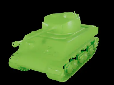 Green Army Man Tank -Toy Tank- 3D Model  3D model