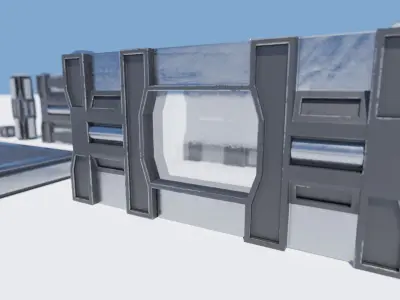Modular Science-Fiction Exterior Pack Free low-poly 3D model