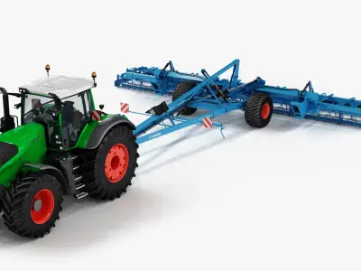  FENDT 1050 Vario Tractor and Lemken System-Kompaktor Gigant 