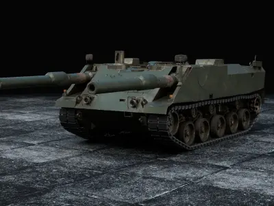 Tank Versuchstrager VT1-2 Leopard 3 game-ready low-poly Low-poly 3D model