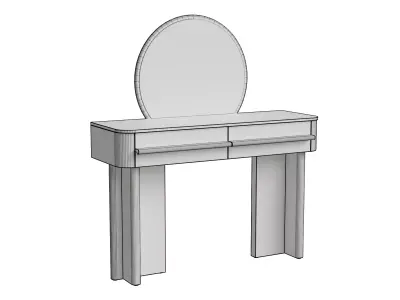 Mid Natural Premium Oak Veneer Console Dressing Table Low-poly 3D model