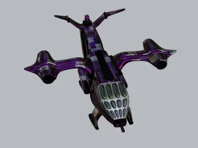 Sci-fi Aircraft Low-poly 3D model by gkrcreations