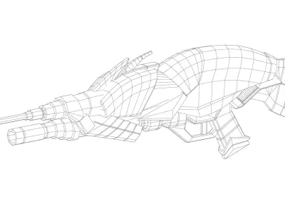 Scarab Shotgun Game Ready 3D Model Low-poly 3D model