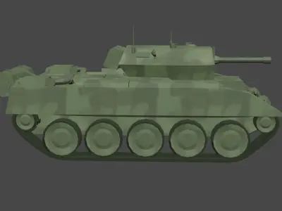 Tank inspired in British Crusader Tank Low-poly 3D model
