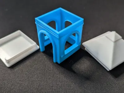 House with roof and base Multipart Assembly toy 3-4 hour print 3D print model