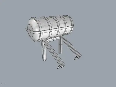 Life raft container 3D model  3D model
