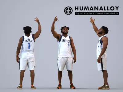 00483Aaron004 - Adult Black male exercising in summer 3D model
