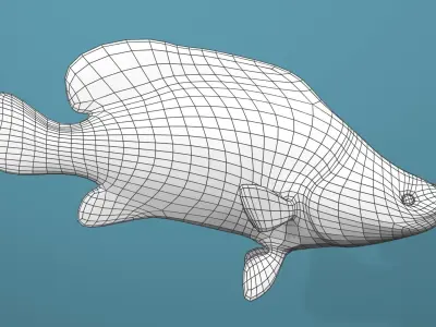 Humpback Grouper Low-poly 3D model