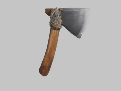 Damaged Stone Axe Low-poly 3D model