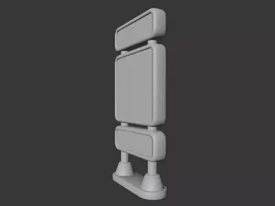 Low Poly Digital Billboard 3D model get