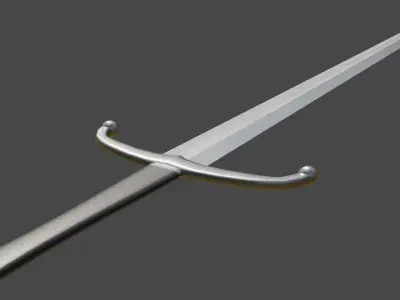 Medieval sword Free low-poly 3D model purchase
