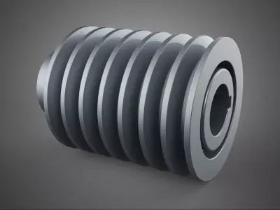STANDARD 7 SEVEN SEPTUPLE GROOVE TRACK PULLEY SHEAVE WHEEL VBELT 3D model