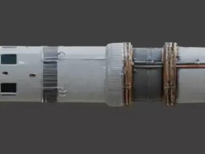 Realistic Sci-Fi Heavy Rocket 3D Model Low-poly 3D model