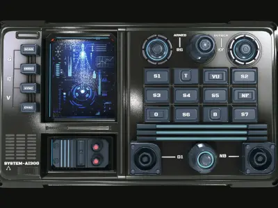 control panel 3D model 4