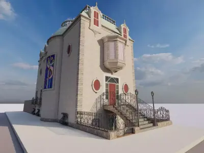 Commercial building-building classic 3D model purchase