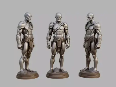 Iron Statue Low-poly 3D model