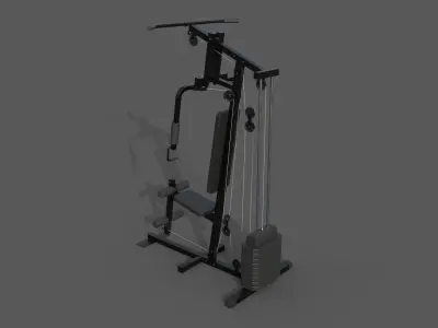 PBR Multifunctional Home Gym Station A Low-poly 3D model