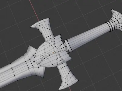Cross Sword Low-poly and High-poly 3D Model Low-poly 3D model
