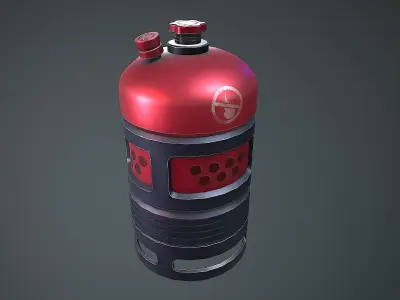GAS TANK STYLIZED CARTOON Low-poly 3D model