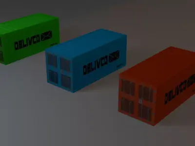 low poly container Low-poly 3D model