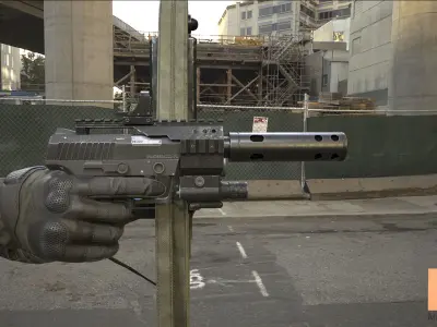 FPS Pistol Tactical Shield Animations Low-poly 3D model