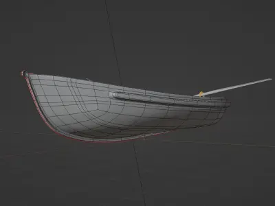 dinghy white Low-poly 3D model